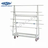 Custom made metal floor standing fabric roll stand for warehouse