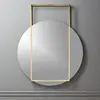 Pendulum Gold Stainless Steel Open Framework Brass Circular Wall Mirror
