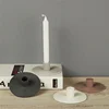 Round spiral fluted surface designs wedding centerpieces decoration ceramic candlestick