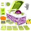 Vegetable Chopper, Food Chopper Cutter Onion Slicer Dicer, 10 in 1 Veggie Slicer Manual Mandoline for Garlic, Cabbage, Carrot