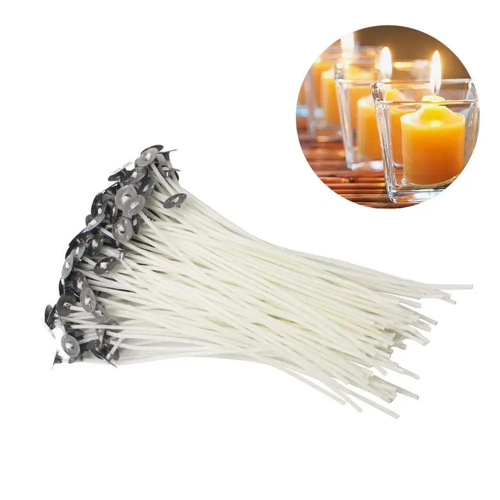 12cm 100PCS Candle Wicks Cotton Core Candle Making Accessory Candle Wick Centering Device Natural Candle Wicks with Tabs 100/% Natural Low Smoke Pre-Waxed for Candle Making