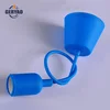 E27 for silicone pendant light socket with textile electric wire, plastic ceiling canopy