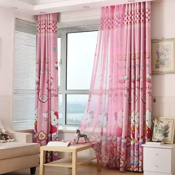 Children Princess Room Hello Kitty Cartoon Window Curtains Buy