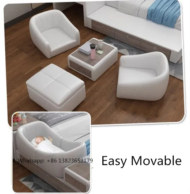 2019 hot sale safe high quality smart modern bed with baby cribs