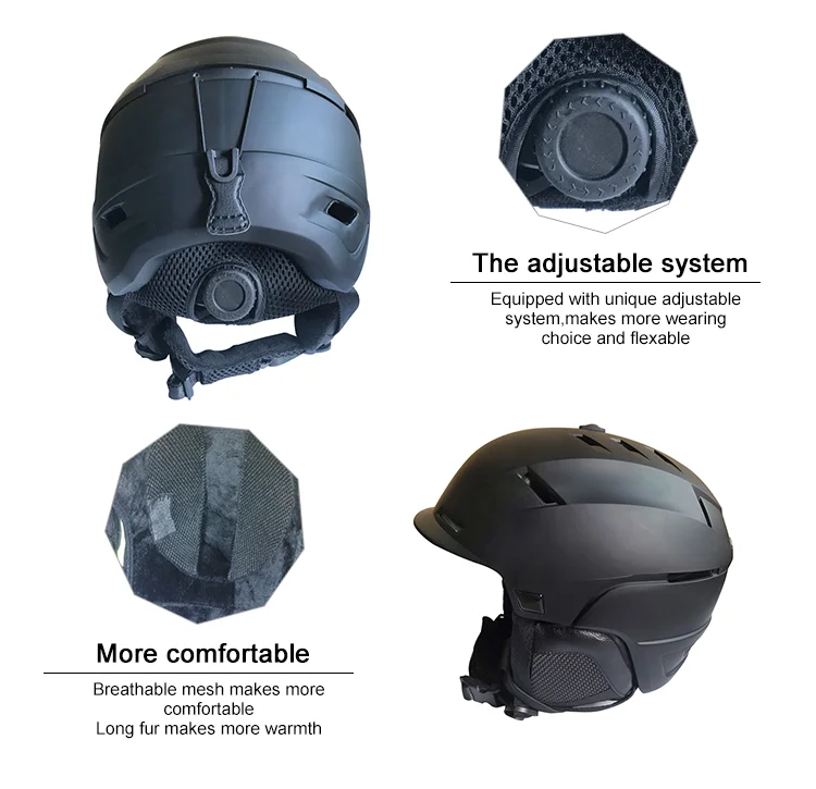 Long Fleece Mesh Lining New Development Safety Helmet For Skiing