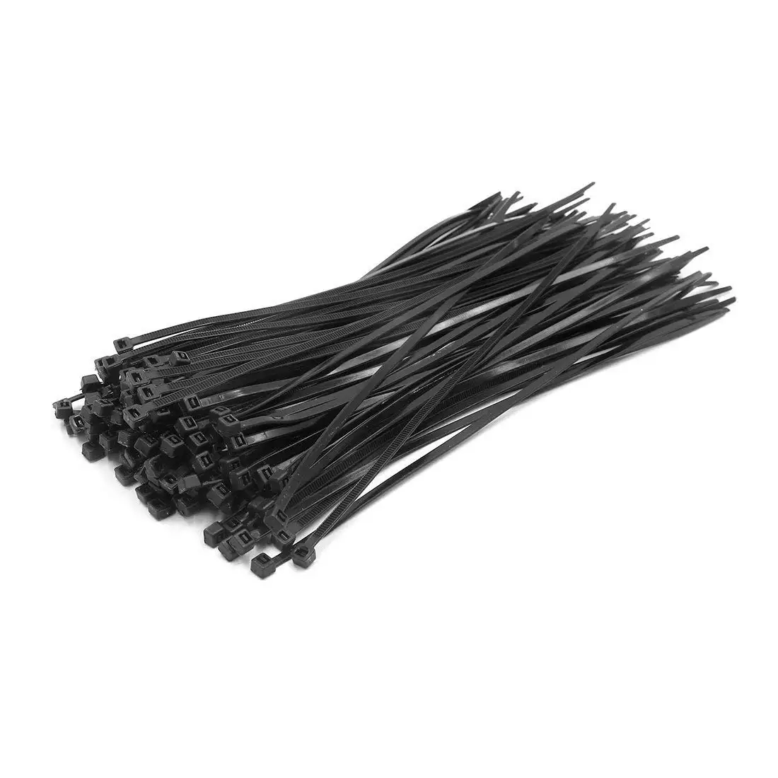 uxcell 114Pcs 250mm x 5mm Black Nylon Fastening Cable Zip Tie Fasten Wrap Strap for Car