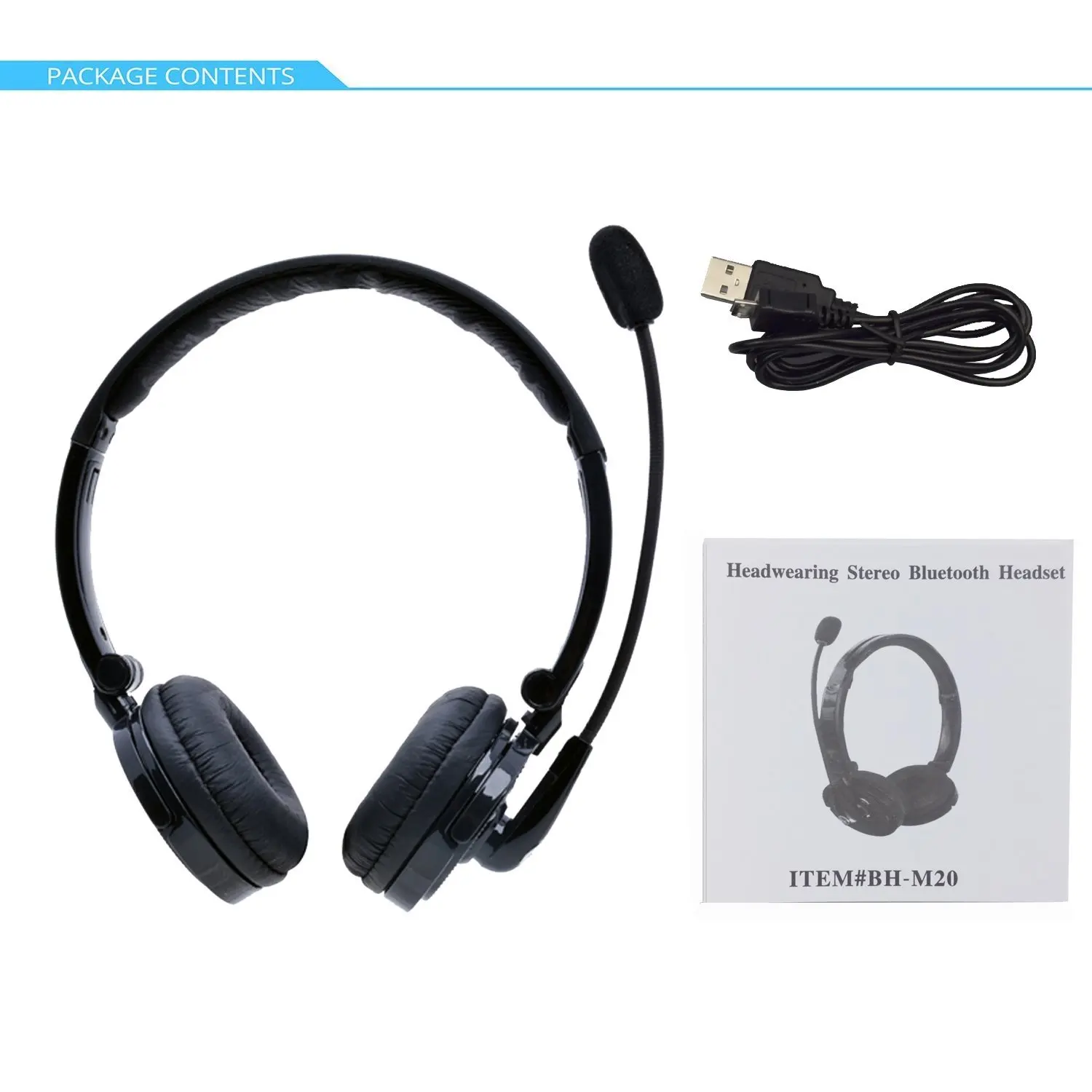 M20 Multipoint Noise Cancelling Foldable Wireless Headset With Boom