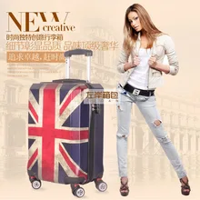 24″ inch UK flag Trolley suitcase luggage Man Women box rolling spinner wheels traveller case trolley Pull Rod trunk