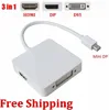 thunderbolt 3 in 1 mini displayport mini dp to HDMI DVI Display port DP adapter converter cable for Apple macbook
