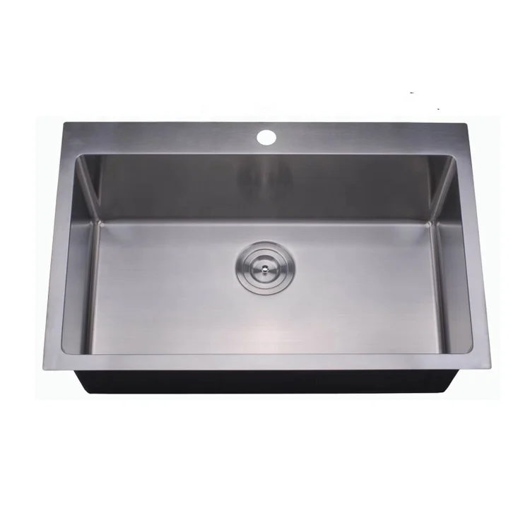 
Topmount Handmade Single Bowl Kitchen Sink TP3322S-RD 