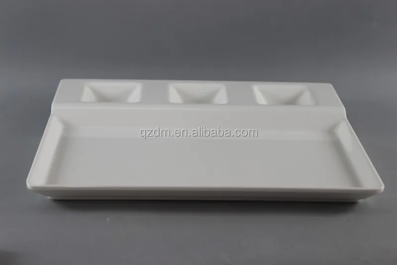 White Melamine Serving Plate for Restaurant