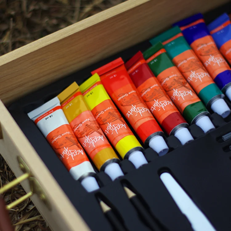 Professional Acrylic Paint Wood Sketch Easel Artist Set With Easel Box