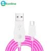 LED Glow Flowing Data USB Charger Type C/Micro USB/8 Pin Charging Cable for 8pin X Samsung Galaxy S9 S8 Charge Wire Cord