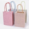 Fashion wave point printing white Kraft paper cake food shopping bags