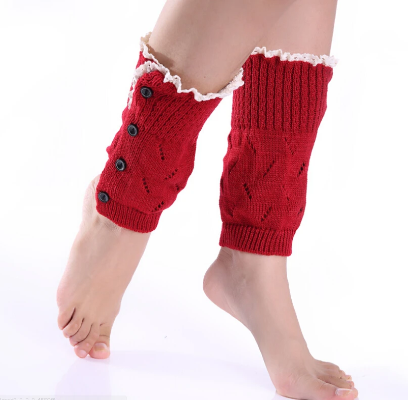 Sexy Women Knitted Buttons Lace Leg Warmers W069 - Buy Buttons Lace Leg ...