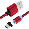 Easy to charge Micro Usb Cable Magnetic Charging Cable Usb 3 In 1 Magnetic Nylon Braided Non-Data Cable For Android