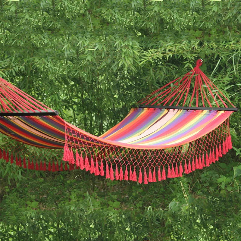 Fringe decoration outdoor travel fashion easy to install floating hanging hammock