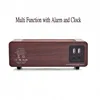 Multi-Function Qi Wireless Charger Speaker Wooden Wireless BT Speaker with Time Display Alarm Clock