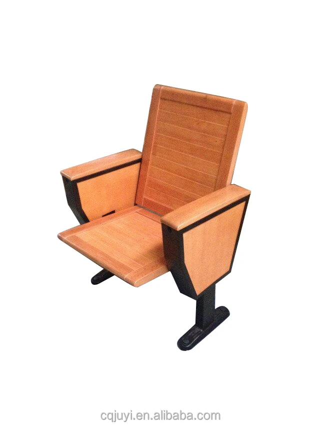 Juyi Wholesale Wood Audience Auditorium Chair With Table For Church Jy