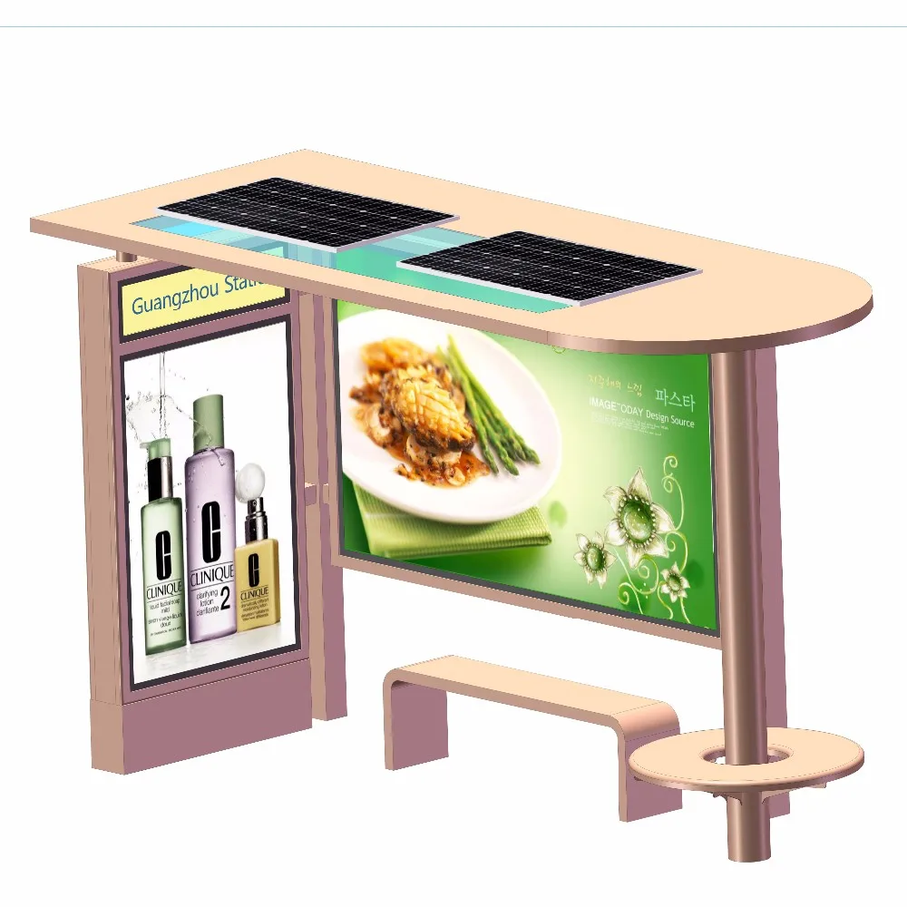 product-New Design Advertising Solar Bus Stop Shelter With LED Light Box-YEROO-img-5