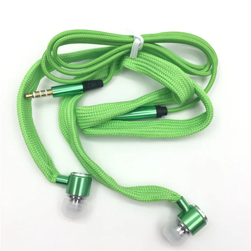 3.5mm Wired Shoelace Earbuds Stereo In Ear Headphones Shoelace