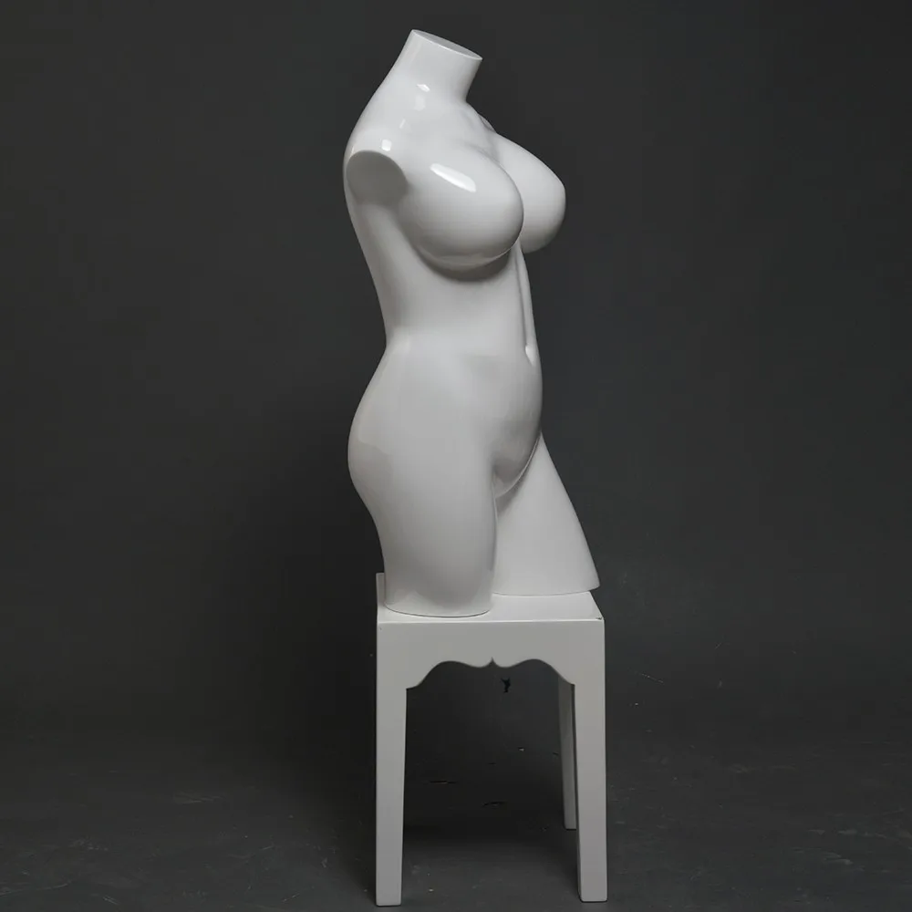 窗口商店展示生活大小玻璃纤维大乳房无头人体模型性感弯曲形式胸部