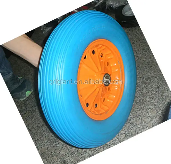 blue PU foam rubber wheel 4.80/4.00-8