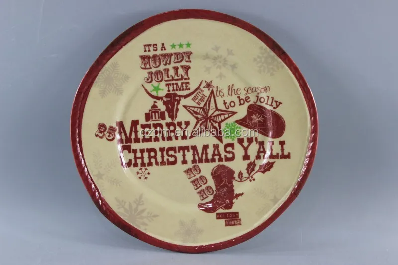 Rustic Melamine X'mas plate Melamine Strong plate