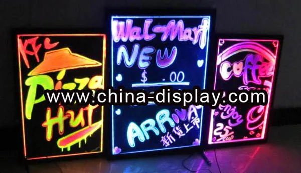 Display Advertising Fluorescent Glass Acrylic Led Illuminated Writing ...