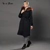Winter Hooded Thicken Parkas Women's Jacket Removable Lining Flakes and Bands Belt Parka Female 2018 Autumn Warm Medium-long