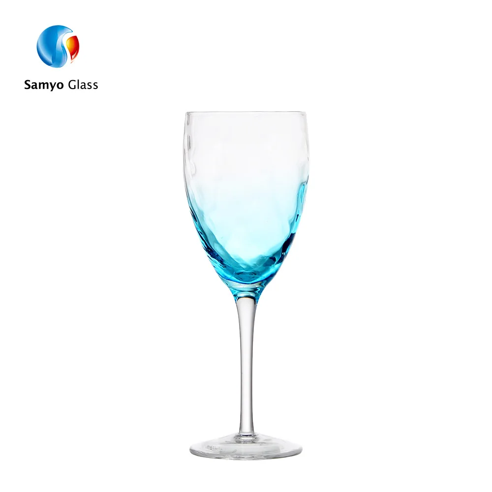 Dr&ocirc;le r&eacute;sistant &agrave; la chaleur bleu verre &agrave; vin d&eacute;coratif