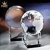 Clear 80mm Crystal Glass Earth Globe With Custom Printed Wording Base For Father's Day Souvenirs Gifts
