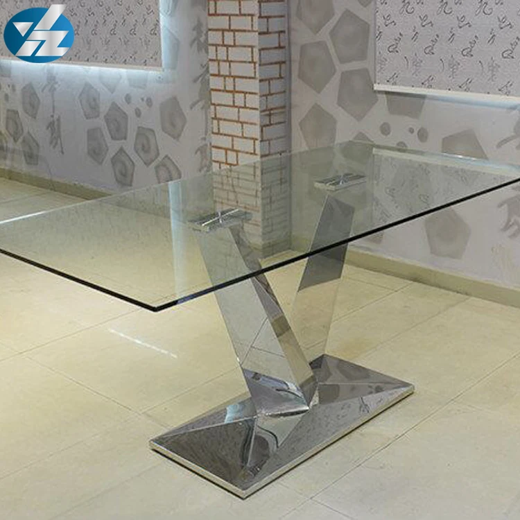 Toughened Glass Stainless Steel Table Home Furniture Buy Tempered Glass Table,Stainless Steel