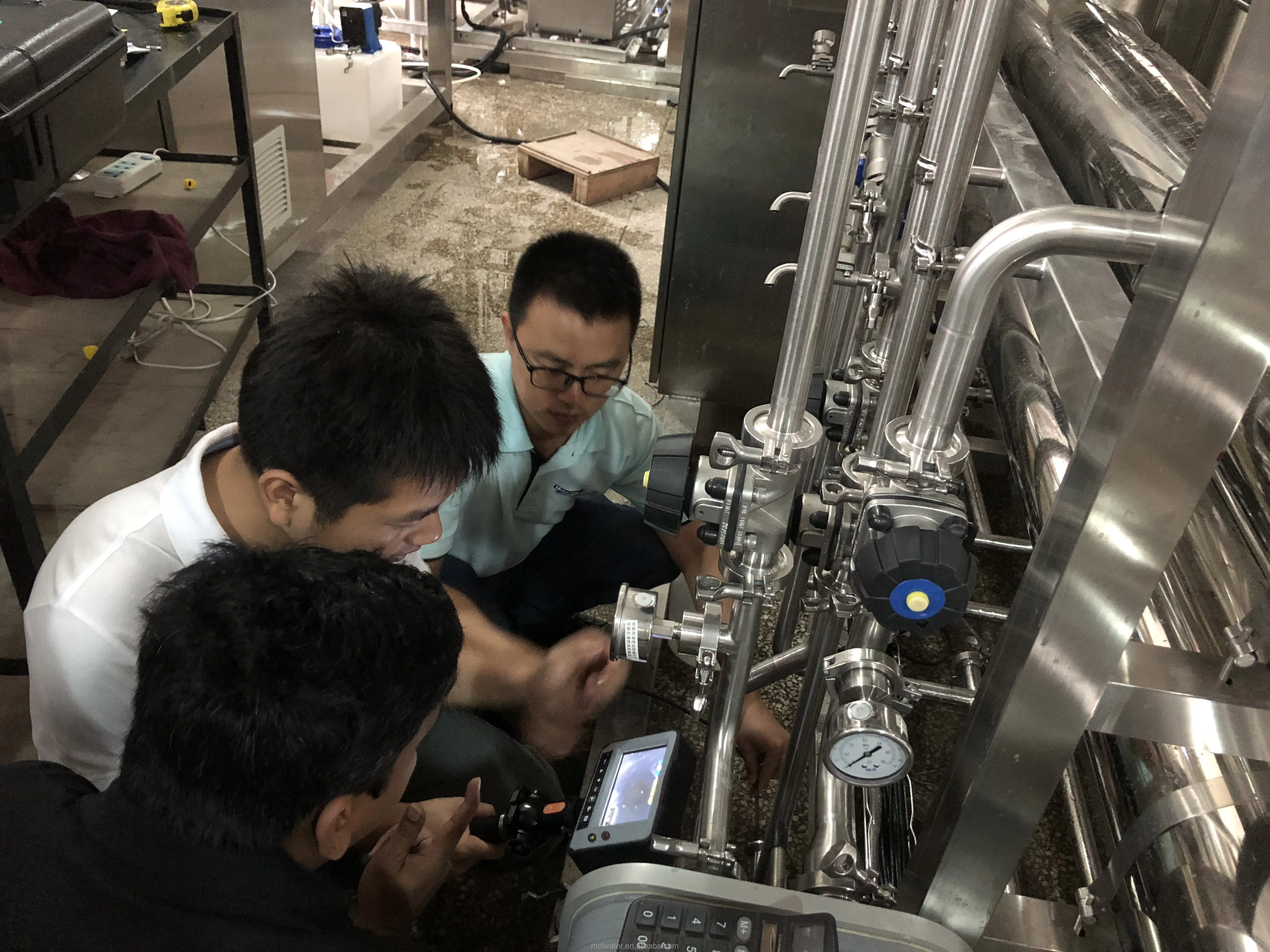 customer onsite checking the machine