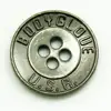 plating color customize logo 4-hole button embossed brand logo metal button for shirt