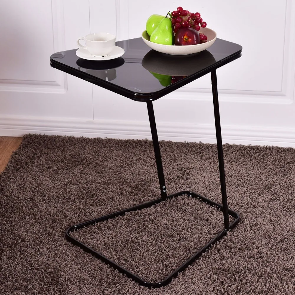 Us 46 14 Goplus Modern Gl Top End Table Accent Side Snack Coffee Sofa Portable Black C Shape Home Steel Hw56084 On Aliexpress Us 46 14 Goplus Modern Gl Top End Table Accent Side Snack Coffee Sofa Portable Black C Shape Home Steel Hw56084 On Aliexpress