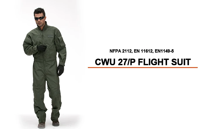 In-stock F5115 CWU 27-P Aramid IIIA 4.5OZ Sage Green Pilot Flight Suit