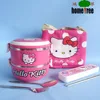 Cartoon Smooth Surface 2 Layers Stainless Steel Kids Lunch Box Bags Set