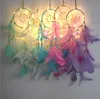 Caught Your Dreams Bedroom Wall Hanging Decorations Feather Light Up Dream Catchers