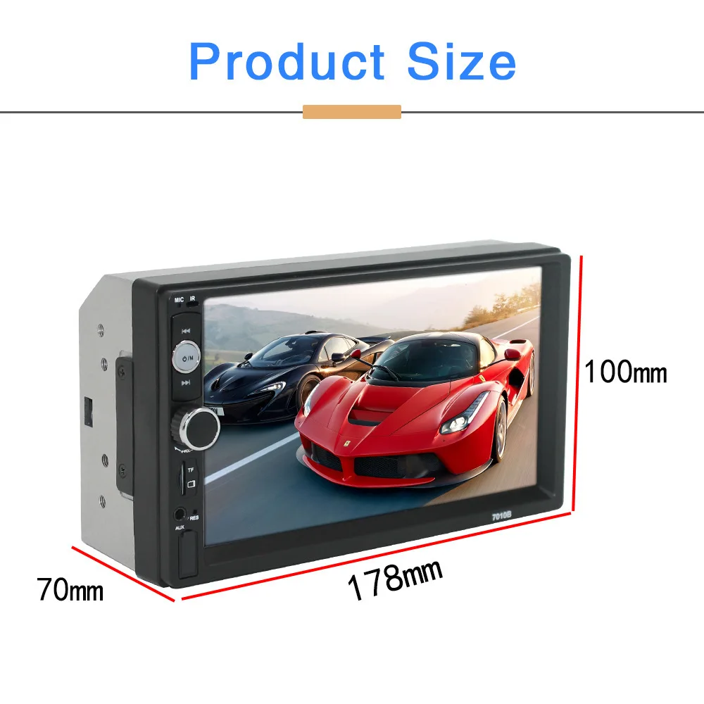 Hot Sale Model Car Video Format Universal 7inch Touch Screen Car Mp5