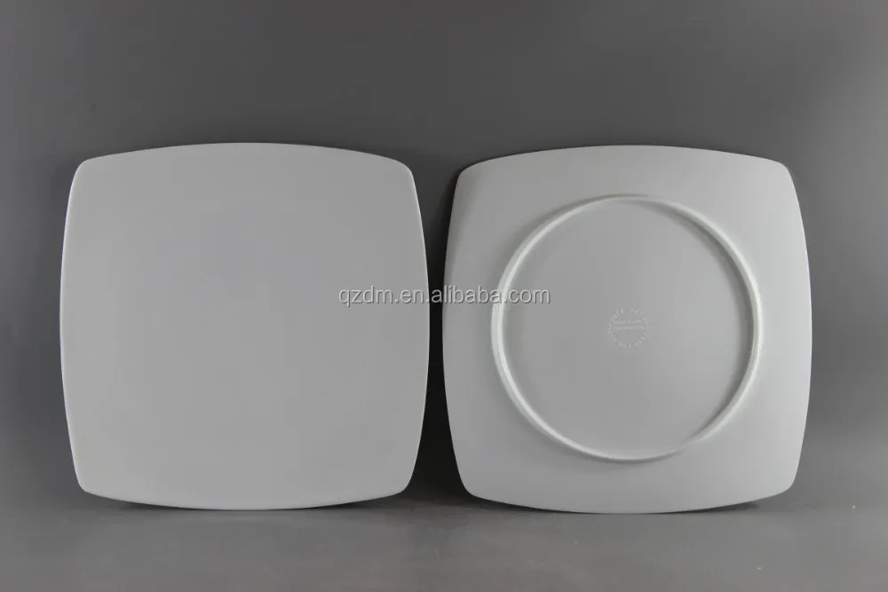 White Melamine Square Dish And Plate