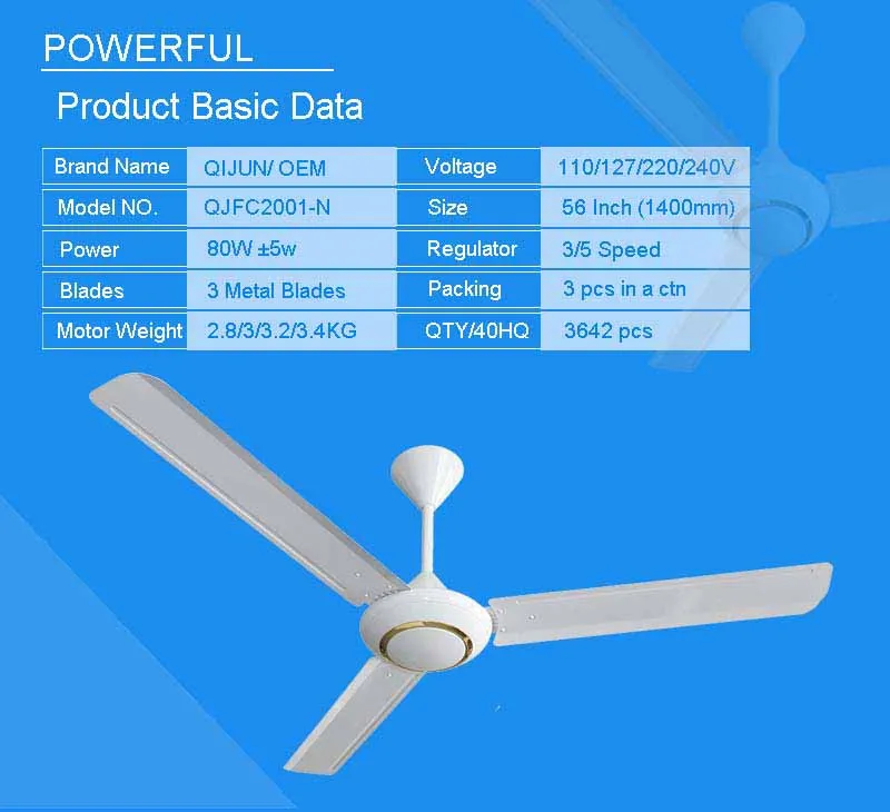 Big Wind Flow For 56 Inch New Kdk Molde Industrial Ceiling Fan For