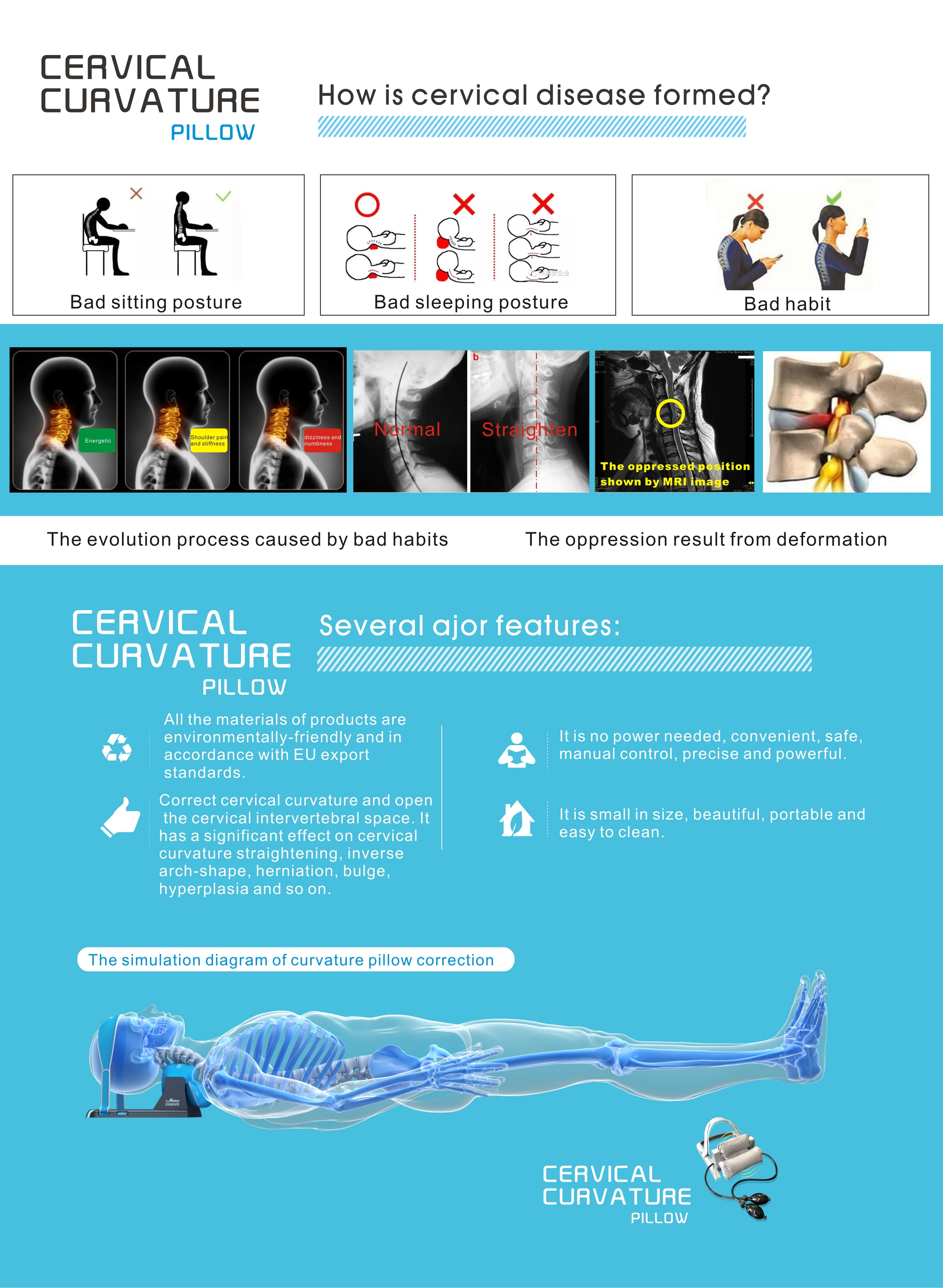 Curve 2020 New Physical Therapy Traction Neck Cervical Traction Units
