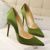 or60518a European and American fashion style simple women thin high heel shoes satin pointed toe sexy slim pumps