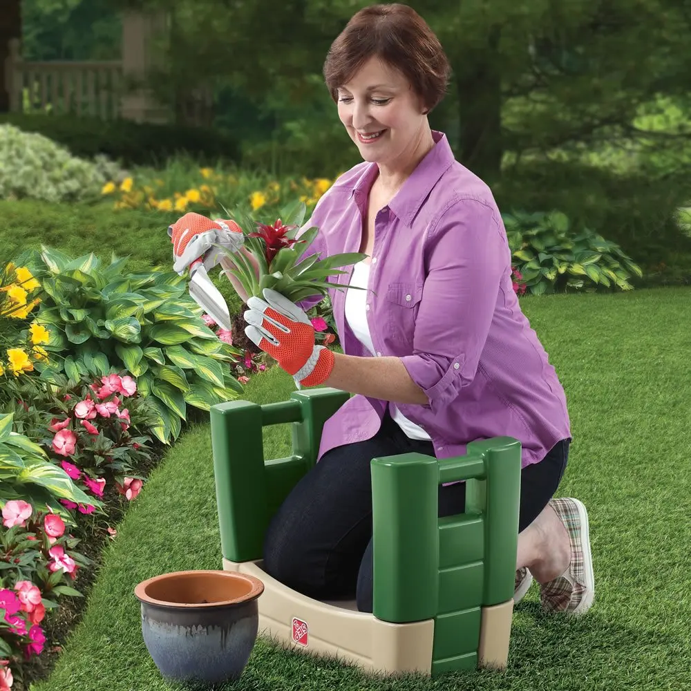 garden kneeler seat - durable plastic gardening stool with