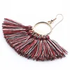 2019 fashion bohemian metal cotton statement tassel earring for women spring and summer