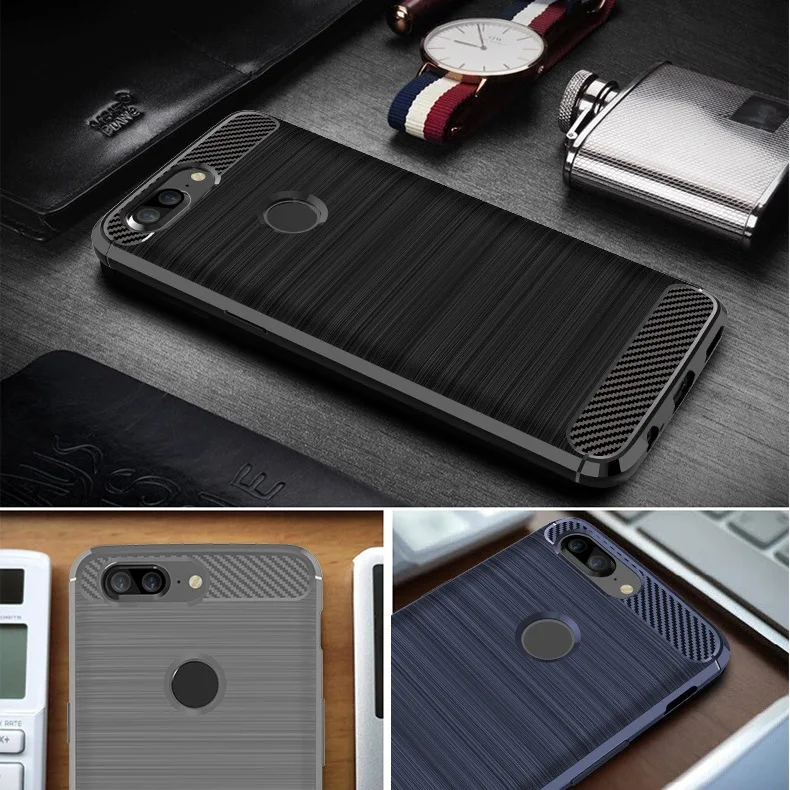 2017 New Arrival Carbon Fiber Tpu case For Oneplus 5t brushed tpu soft cover For Oneplus 5t