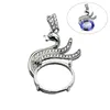 Beadsnice ID30877 swan setting for sterling micro pave 30x20mm pin 4x1mm fit 14.5x12mm oval silver pendant sets