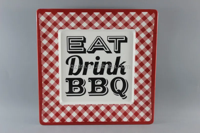 Star Print Square Mealmine Dinner Plate
