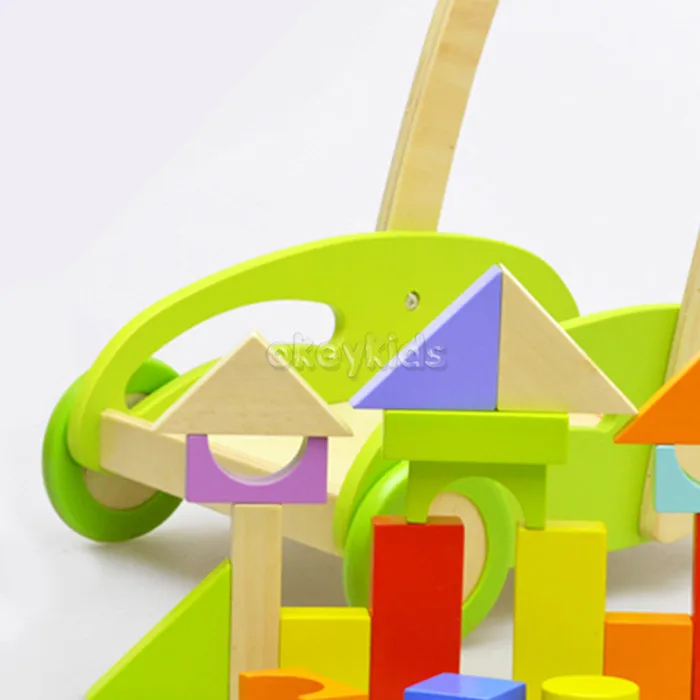 2016 Wholesale Kids Wooden Blocks Toy Cart,Fashion Baby Wooden Blocks Toy Cart,Popular Children